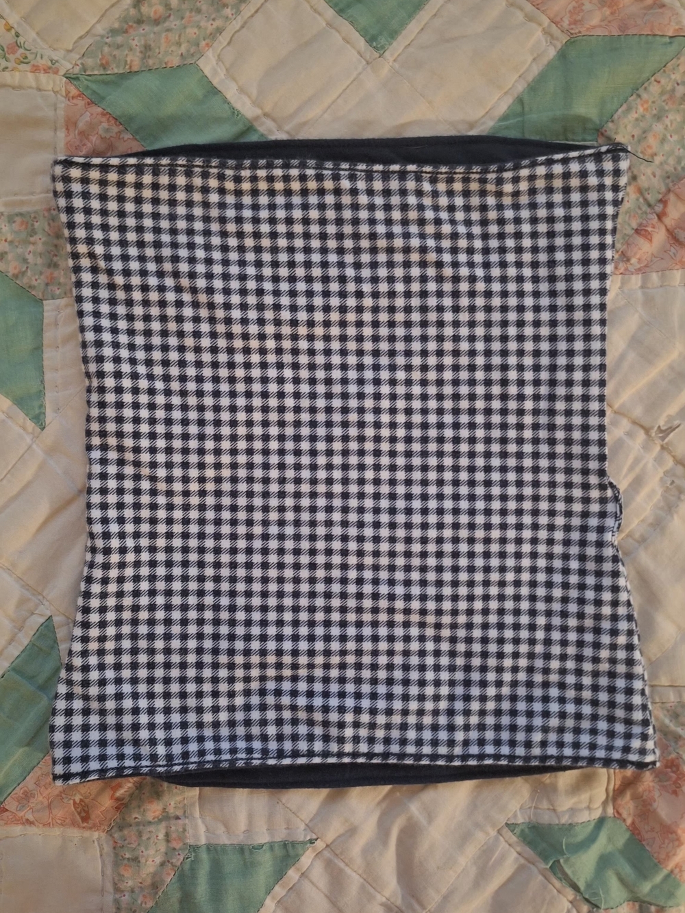 Hollister Women's Navy & White Gingham Reversible Tube Top